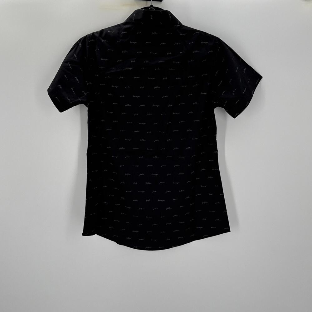 Dixxon Flannel Women’s Party Shirt Small F Word Black Short Sleeve Button Up New - Picture 6 of 10